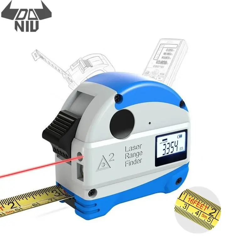 

DANIU Mini 30M Laser Rangefinder + 5M Anti-fall Steel Tape Metric and Inch Tape Measure High-Precision Distance Meter
