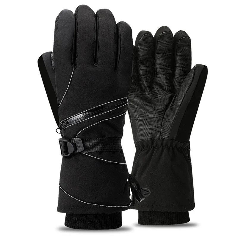 

Winter Warm Ski Snowboard Gloves Zipper Pocket Air Vent Cold Weather Gloves