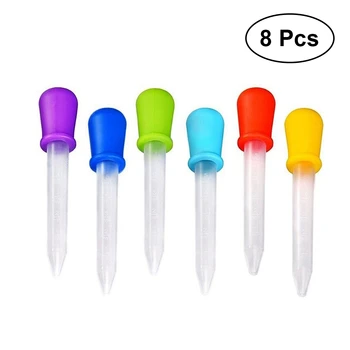 

6Pcs/lot Droppers Silicone and Plastic for Silicone Mold Pipette Dropper School Home Supplies Multicolor