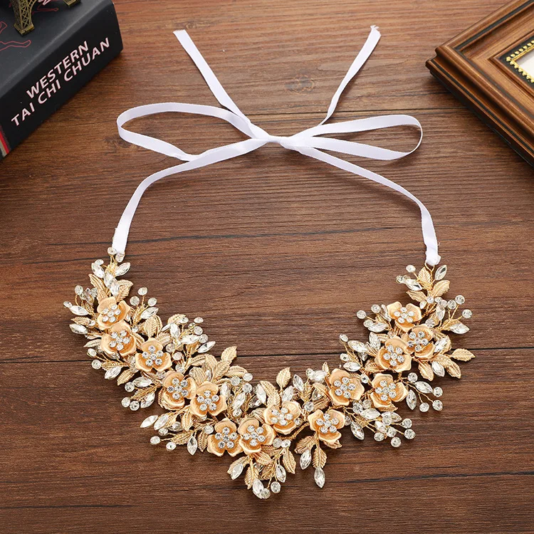 

Le Liin Handmade Bridal Flower Headband Wedding Hair Accessories Gold Silver Headpieces Bride Hair Jewelry