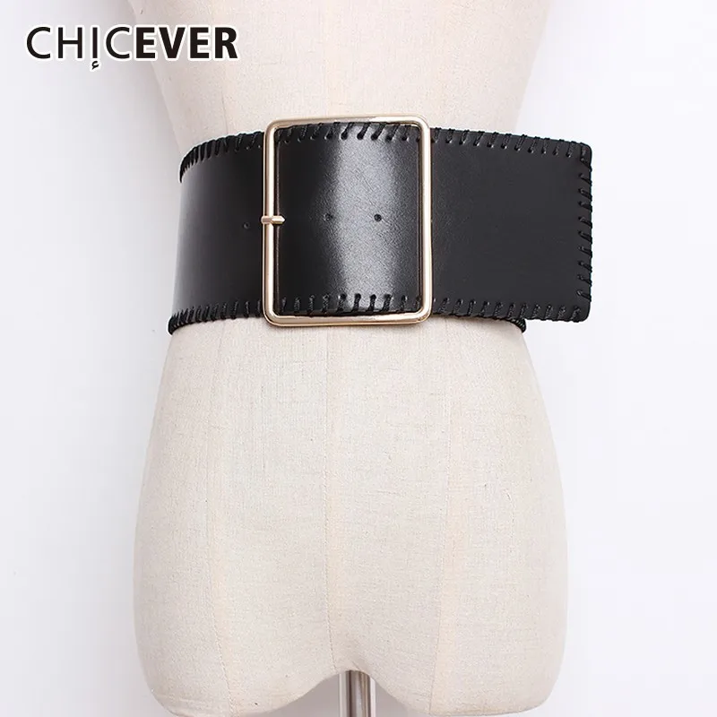 

CHICEVER Autumn Winter PU Leather Belts For Women High Waist Black Wide Corset Belts Female Clothes Accessories Fashion New 2019
