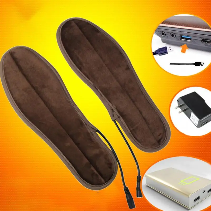 

Warmer Shoes Pad USB Electric Rechargeable Washable Insoles Heated Foot Shoes Mat Soft Plush For Women Man Unisex