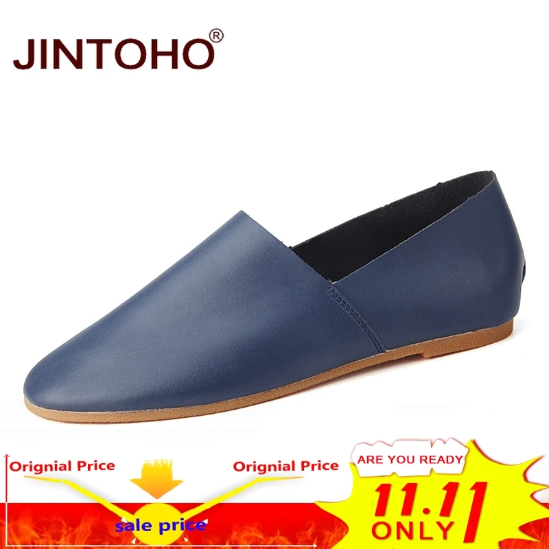 

JINTOHO Big Size Unisex Men Leather Shoes Luxury Brand Men Shoes Fashion Casual Male Shoes Slip On Men Leather Loafers Men Flats