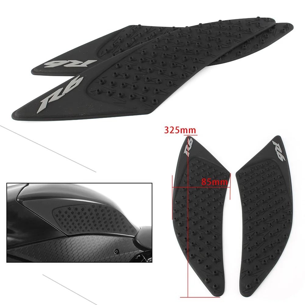

Motorcycle Tank Traction Side Pad Gas Fuel Knee Grip Protector For YAMAHA YZF R6 2017-2018 / 17-18 Black