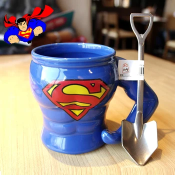 

Marvel Super Hero America Superman Creative Gift Sent Fitness Boyfriend 320ml Ceramic Cup Coffee Mug With A Creative Spoon