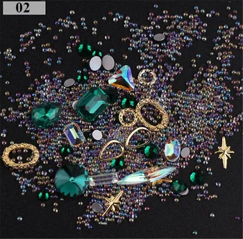 

Hot 300 Pcs 3D Rhinestones Diverse DIY Gems New Charming Mix Nail Art Decoration Rose Jewelry Gel Glitter Nail Art Decorati