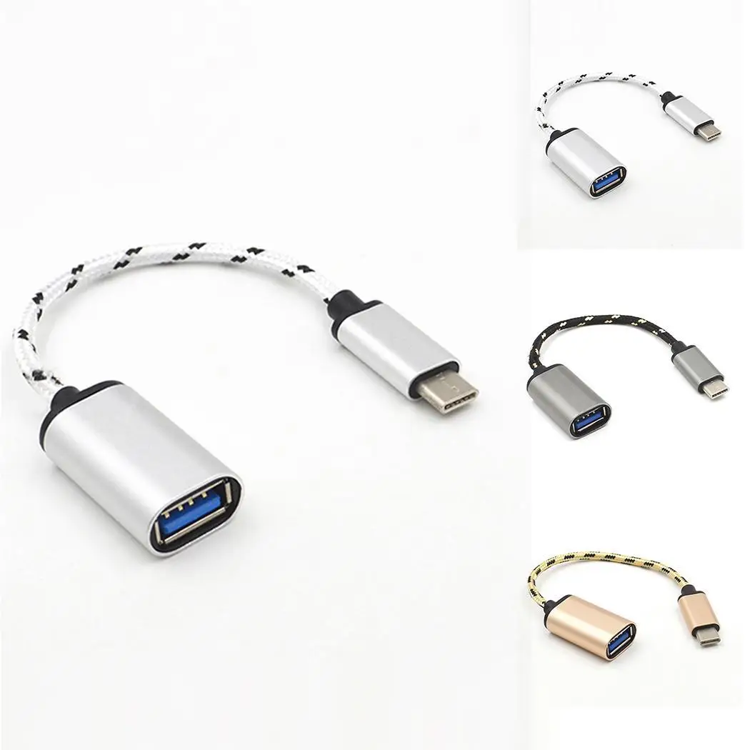Тип C 3 1 к USB Женский нейлон 19 см 14 6 г Ткань адаптер конвертер один заголовок OTG