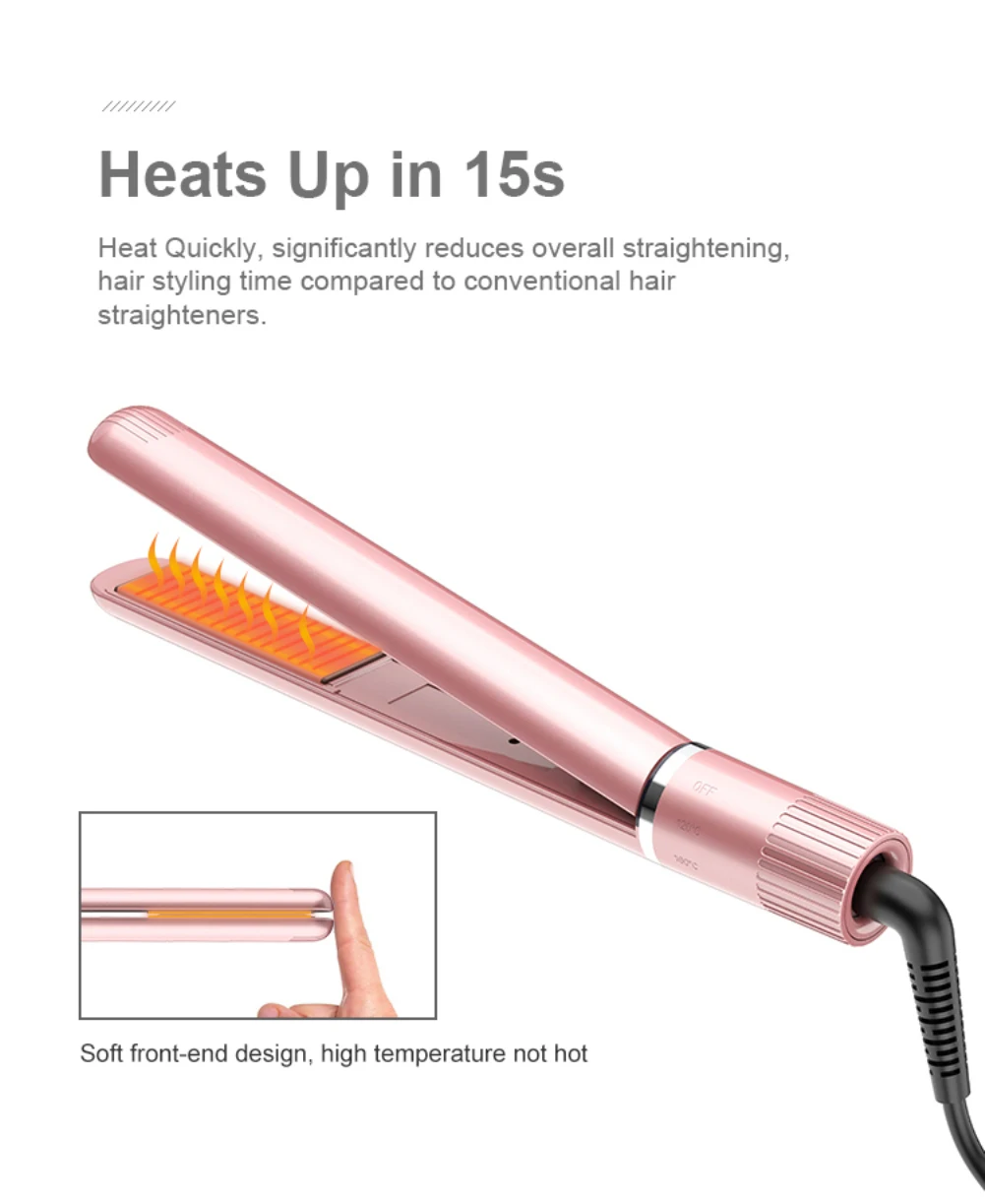 

2 in 1 Ionic Hair Straightener + Curler Combs Ceramic Flat Iron Dual Voltage Hair Brush Salon Beauty Styling Tools cepillo pelo