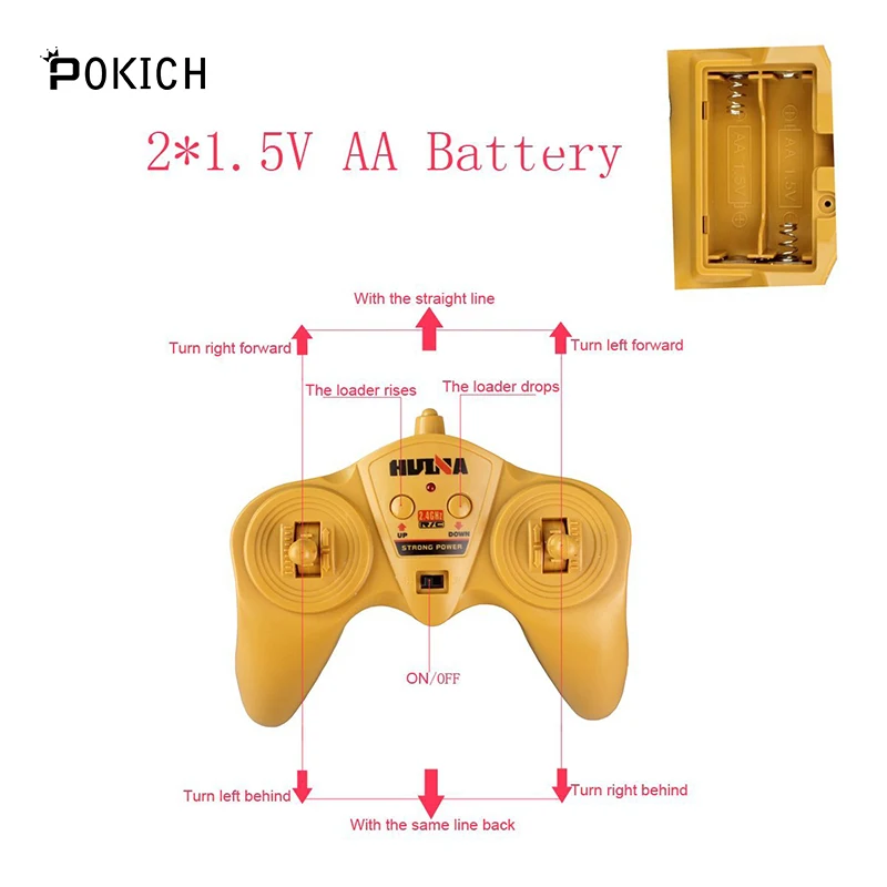 Колесный фронтальный погрузчик Pokich RC 1:18 бульдозер с дистанционным управлением 6