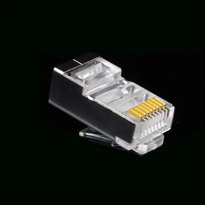 100pcs Crystal 8Pin RJ45 Modular Plug Rj-45 Network Cable Connector Adapter for Cat6 Rj45 Ethernet Cable Plugs Heads 100pcs Crystal 8Pin RJ45 Modular Plug Rj-45 Network Cable Connector Adapter for Cat6 Rj45 Ethernet Cable Plugs Heads