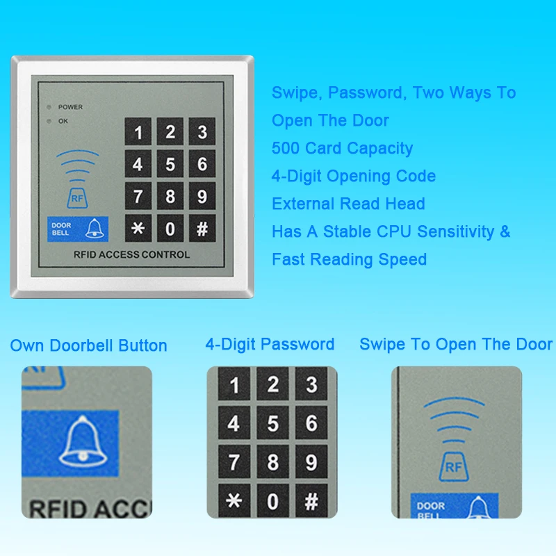 Eseye RFID система контроля доступа устройство безопасности машина бесконтактный считыватель карт входная дверь замок качество для контроля доступа двери