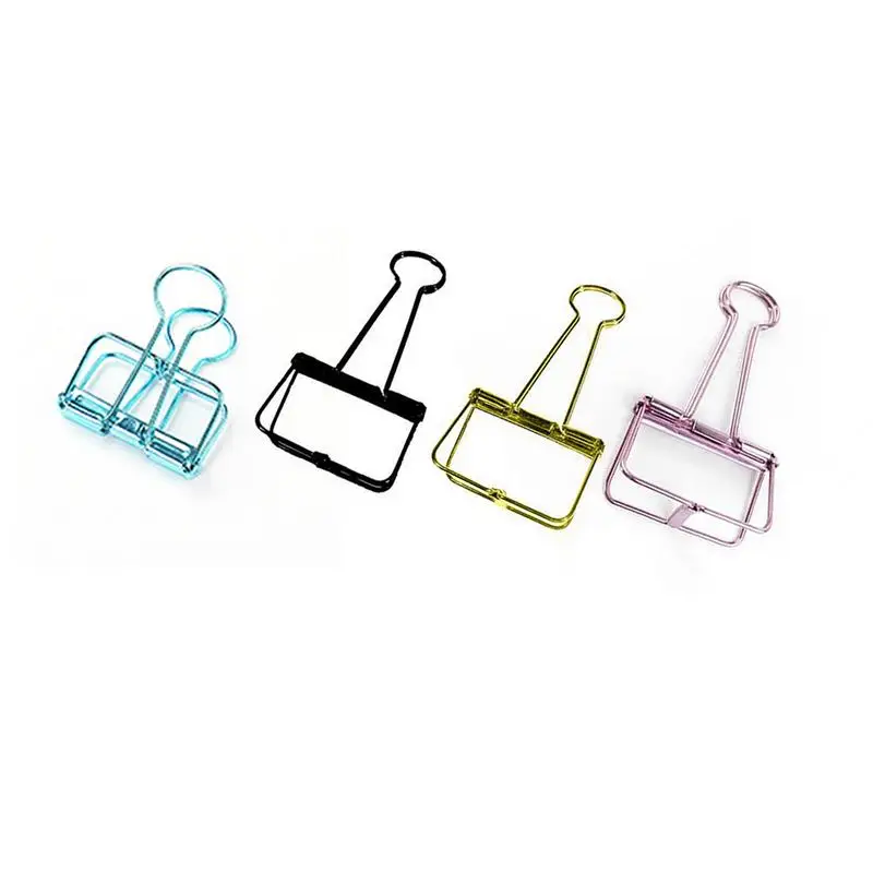 

4Pcs Metal Long Tail Clips Simple Hollowed Creative Colorful School Office File Stationery Clip Multifunctional Metal Bookmark
