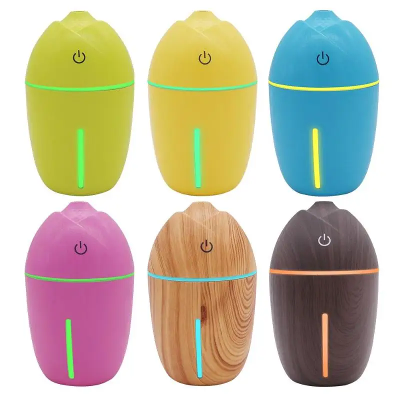 

Ultrasonic Wood Grain Aromatherapy Humidifier 7 Color LED Light Diffuser
