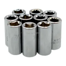 10 Piece 1/4" Square Drive to 1/4" Hex Shank Adaptor Socket Drive Impact Wrench Screwdriver Bits Holder Conversion Adaptor Set