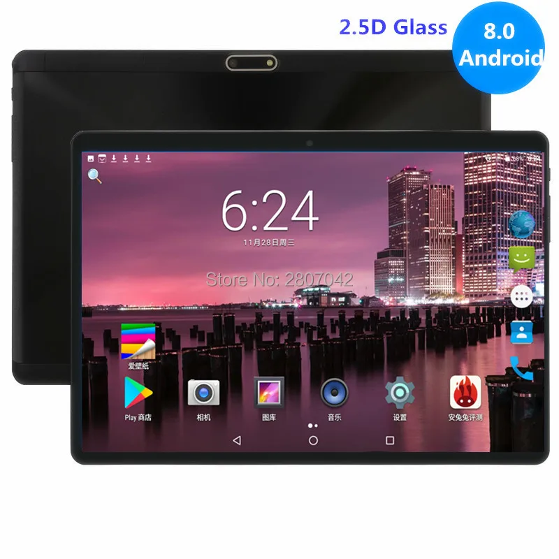 Новый 10 дюймовый планшет 4 Гб ОЗУ 64 ПЗУ Восьмиядерный 1280X800 2.5D IPS экран Две sim карты