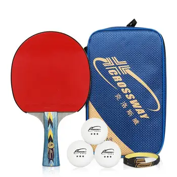 

4-Star Single Bat Table Tennis Bat Ping Pong Racket Paddle With Complimentary 3 Balls & Edge Protector