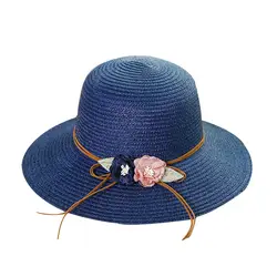 Пляжная шляпа Детская летняя пляжный козырек родитель-ребенок соломенная шляпа свежий путешествия дикие цветы с широкими полями шляпа от