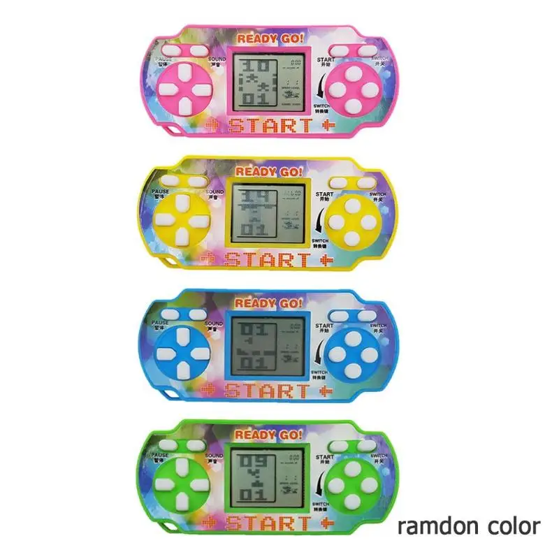 Portable Mini Tetris Game Console LCD Handheld Game Players Children Educational Toy Anti-stress Electronic Toy Random Color