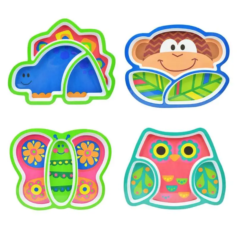 

Cute Animal Shape Baby Dining Plate Imitation Porcelain Lovely Animal Resin Kitchen Fruit Dishes Feeding Bowl