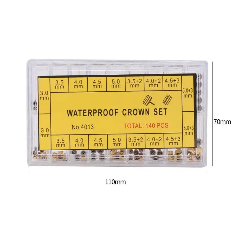 

140pcs Watch Crown Replacement Accessories Waterproof Crown Watch Parts Gold & Silver Dome Gold & Silver Repair Tool Watchmaker