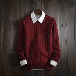 Новый Зимний Высокое качество свитер для мужчин круглый воротник с длинным рукавом s Рождество свитеры для женщин Повседневное очень т