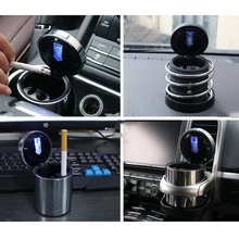 Автомобильная пепельница портативная Автомобильная пепельницы сигарет Пепельница держатель светодиодный светильник