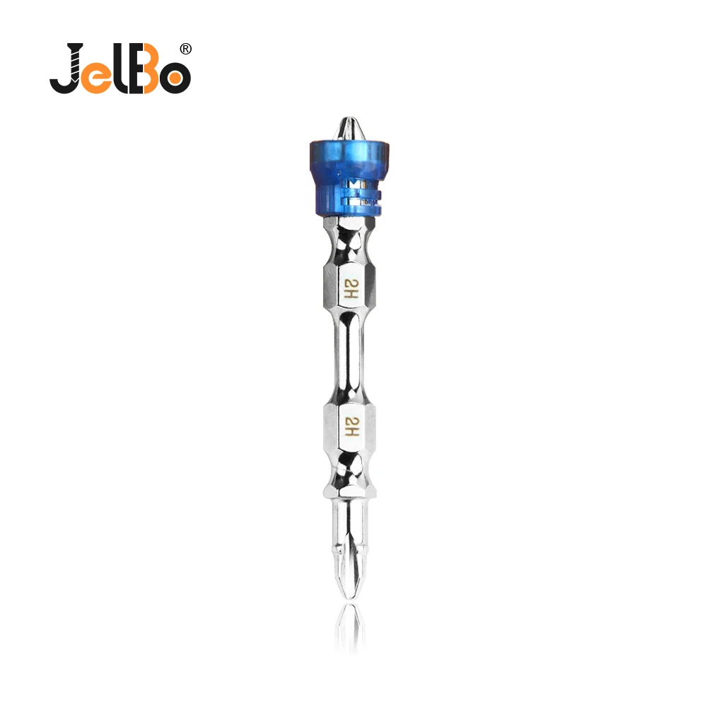 

JelBo 1Pcs Blue 1/4" Single Head Magnetic Screwdriver Bit 65mm Cross Head Screwdriver Bit Double Head Electric Phillips Screw