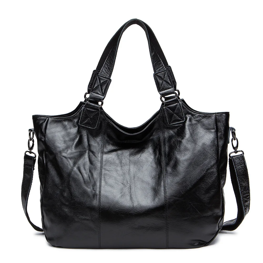 

Kajie Brand Genuine Leather Large Capacity Casual Tote Bag Ladies Handbag Luxury Handbags Women Shoulder Bags Designer Female