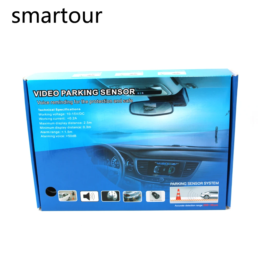 Smartour Car Parking Sensor 22mm 4PCS Sensors Buzzer Kit Reversing Radar Sound Alert Indicator Probe System Universal