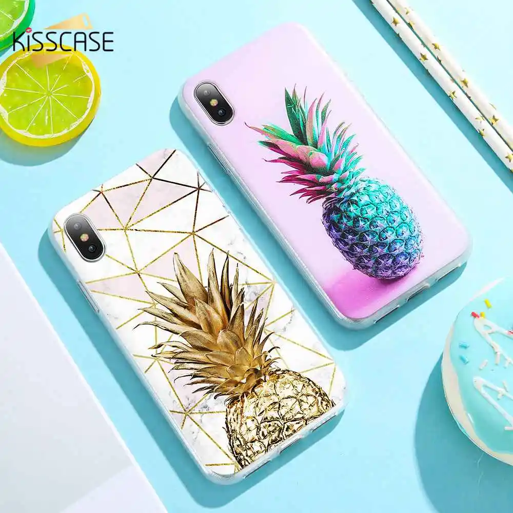 

KISSCASE Pineapple Phone Case for Samsung Galaxy A3 A5 A7 J3 J5 J7 2016 2017 Soft TPU Case for Samsung S8 S9 Plus Note 8 9 Cover