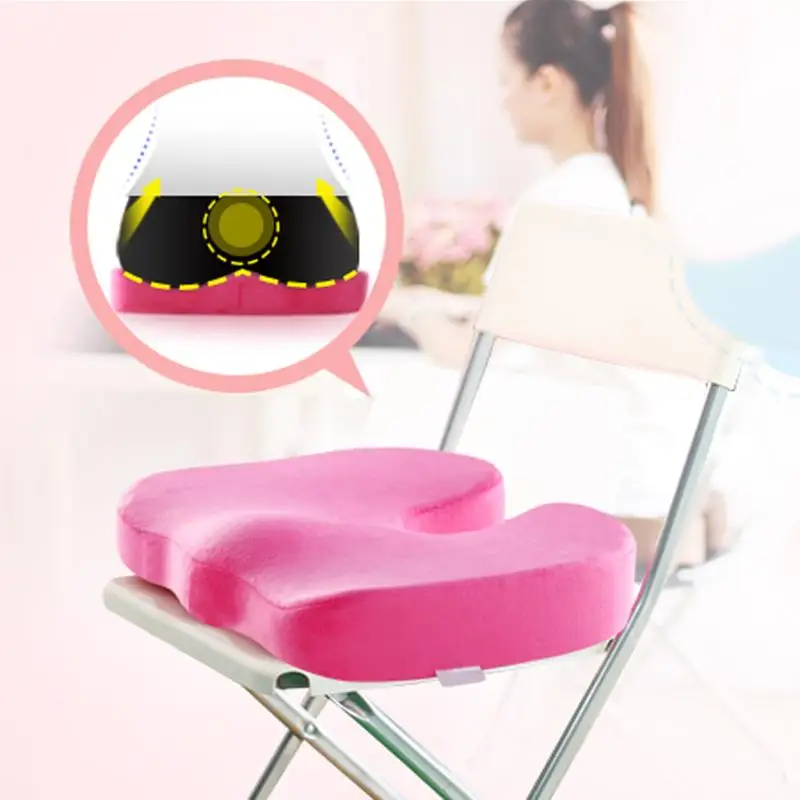 Travel Seat Cushion Black Coccyx Orthopedic Memory Foam U Seat Massage Chair Cushion Pad Car Office Massage Cushion