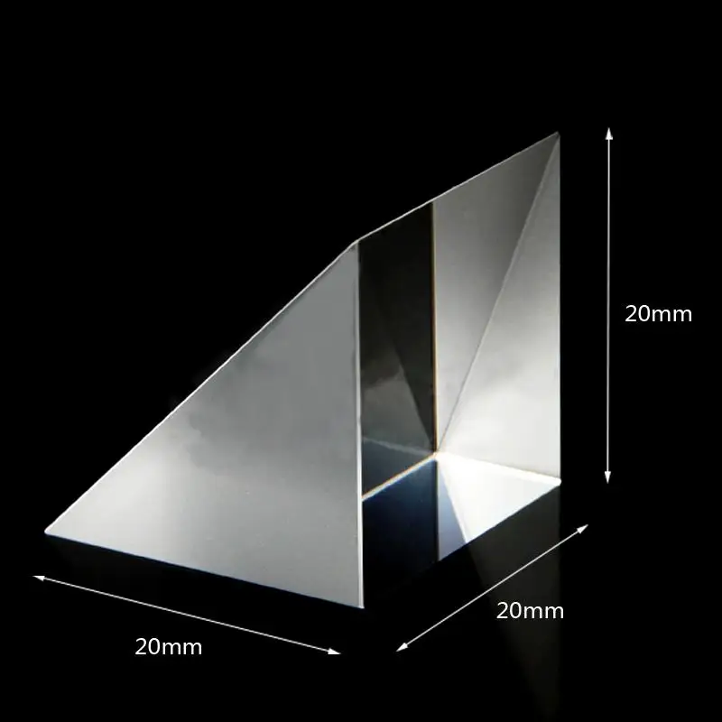 

20x20x20mm Optical Glass Prisms Triangular Lsosceles Right Angle K9 Prisms Lens Medicine