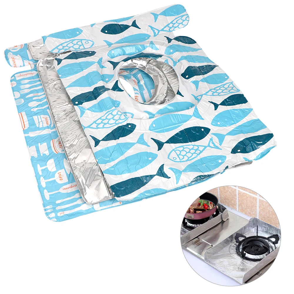 

2 piece Aluminum Foil Gas Stove Burner Cover Liner Mat Gas Stove Protector Pad Home Decoration Non Stick Splotch Proof