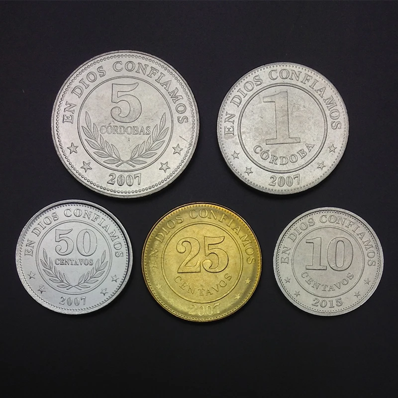 N-1] Золотая монета 5 монет 10 25 50 центов 1 Кордова UNC uncirculated коллекция Америка