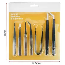 7 шт. в наборе антистатические ремонтные из нержавеющей стали прецизионные пинцеты прямые, изогнутые Инструменты для ремонта мобильных телефонов