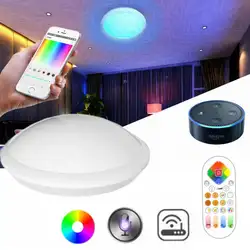 CLAITE Wifi умный светодиодный потолочный светильник 30 Вт RGB + W + WW IR пульт дистанционного управления и приложение Голосовое управление 1700LM