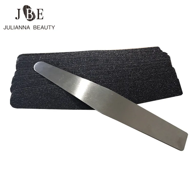 

1pcs Metal Nail File With 10 pcs Replacement Pads Disposable Professional Manicure Nail File Removable Pads 100/180 Black Color