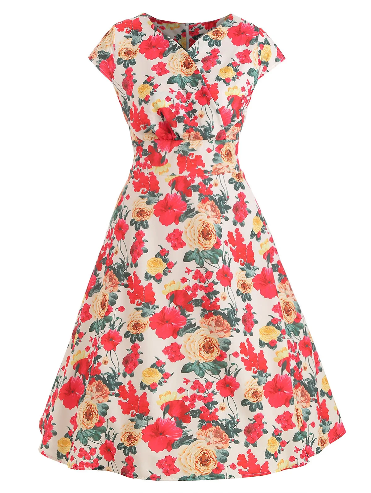 Buy Kenancy Women Cap Sleeve V Neck Cotton Summer