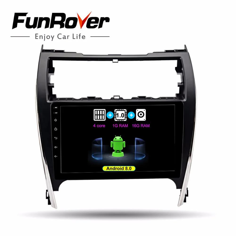 

FUNROVER 2.5D+IPS Android 9.0 2 din car dvd Multimedia player For Toyota Camry USA&Mid-East 2012 2013 2014 radio gps navigation