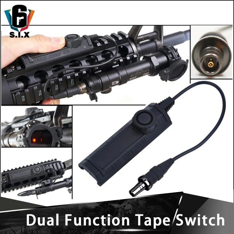 

Element Softair Tactical Flashlight Dual Function Tape Remote Switch Button for Surefir Light M300 M600 M951 M300V M600V M600B