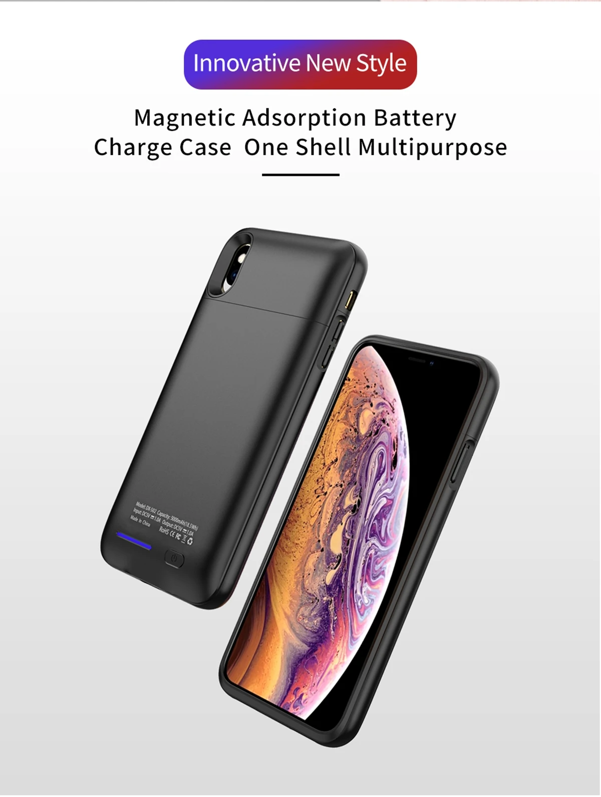 For iPhone Xr 4000mAh Battery Charger Phone Case Extended Backup Power Bank Anti-fall Protective Cover Back | Мобильные телефоны и