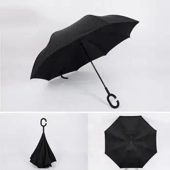

Double-Layer Reverse Umbrella Lazy Umbrella Anti-Splashing Double-Layer C Handle Free Car Reverse Umbrella Waterproof