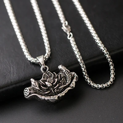 

Tibet Nepal Buddhist Lotus Fish Amulet Pendant Alloy Handmade Buy 2 get 1
