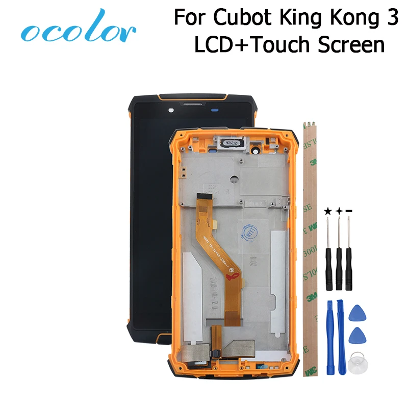 

ocolor For Cubot King Kong 3 LCD Display and Touch Screen With Frame +Film Assembly Replacement +Tools For Cubot King Kong 3
