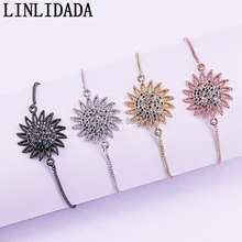 10 шт модный микро-паве CZ солнцезащитный цветок Шарм браслет для женщин браслет ювелирные изделия подарок