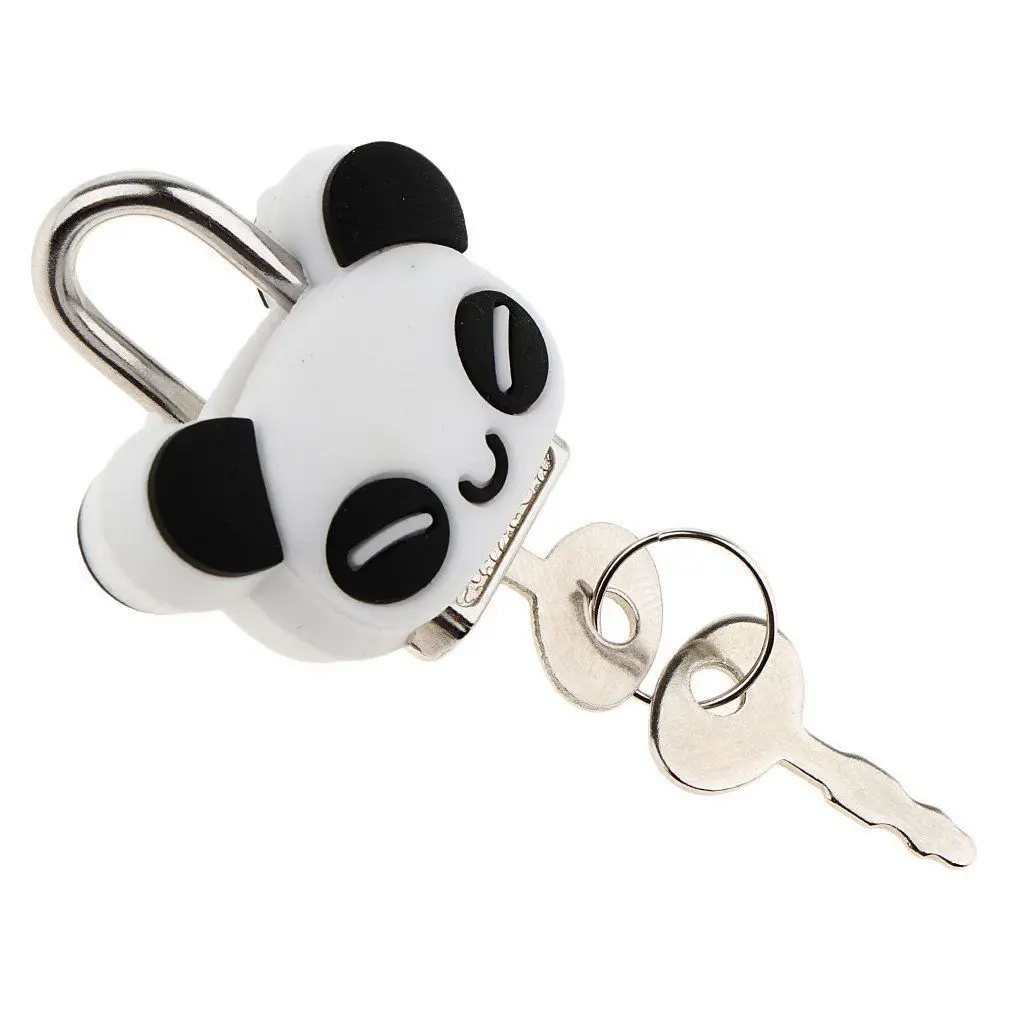 

ELEG-Security Lock Mini Padlock Animal Cute Doll Cartoon Lock with Key - Panda