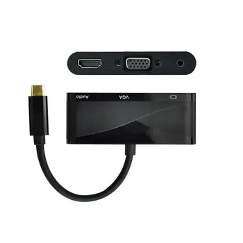 

New USB 3.1 Type C USB-C to VGA Female Adapter Cable type C to HDMI USB Portable Digital Video Adapter for Computer Tablet