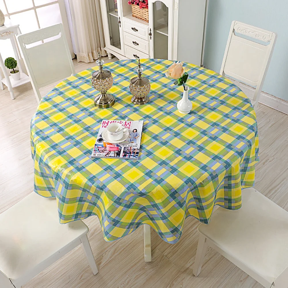 

Printing Tablecloth Dining Table Round Thickening PVC Tablecloth Waterproof and Oilproof Tablecloth Home Supplies