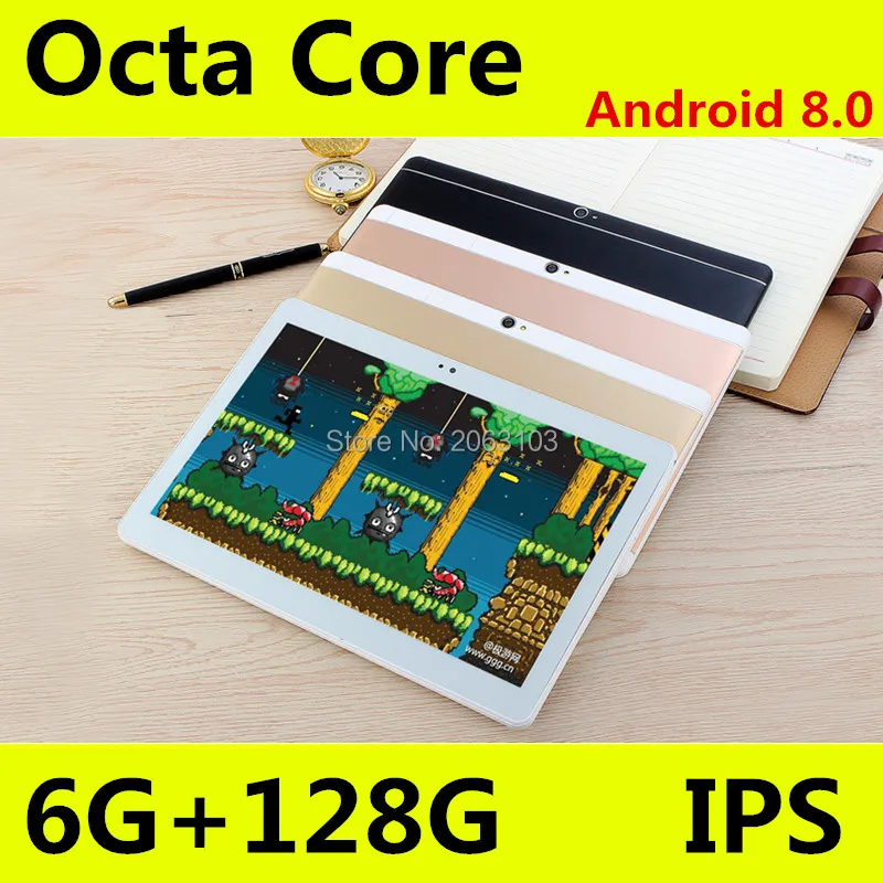 Super Fast 10 inch tablet Pc Octa Core Android 8.0 OS 6GB RAM 128GB ROM 1280X800 IPS Screen tablets 10 10.1 Media Pad