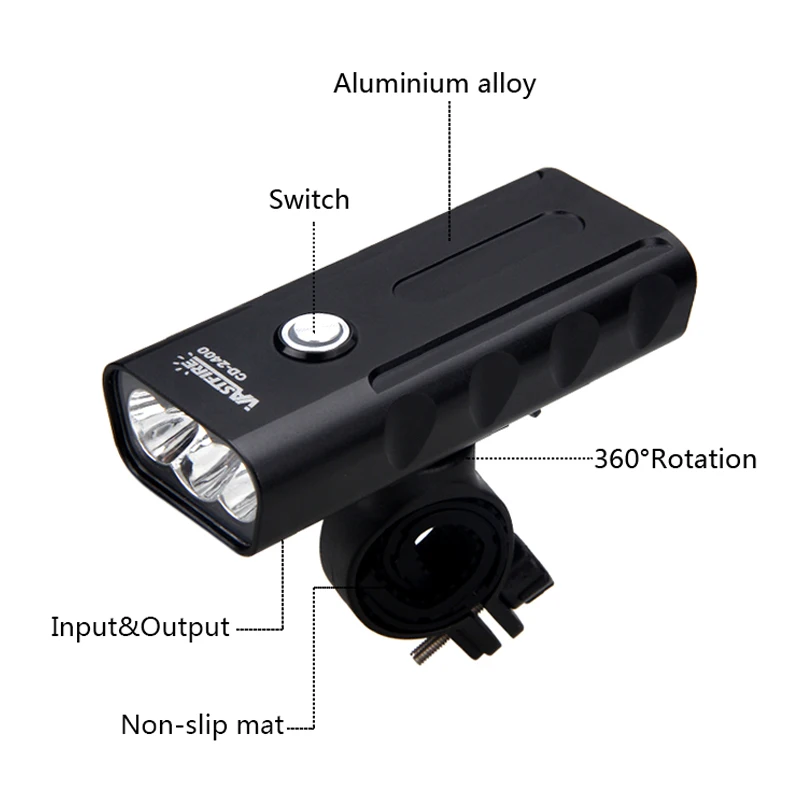 USB велосипедный светильник T6 светодиодный фонарь для велосипеда со встроенной перезаряжаемой батареей передний руль велосипедный фонарь для спорта на открытом воздухе